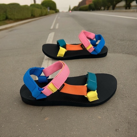 New in the box Teva original universal SMU 90s multi color sandals Sz Various - Picture 10 of 11